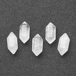 Faceted No Hole Natural Quartz Crystal Beads, Healing Stones, Reiki Energy Balancing Meditation Therapy Wand, Double Terminated Point, for Wire Wrapped Pendants Making, 19~22x7~8mm(X-G-K034-20mm-17)
