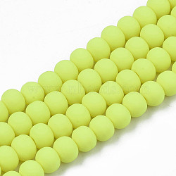 Handmade Polymer Clay Beads Strands, for DIY Jewelry Crafts Supplies, Round, Yellow, 7x5.5mm, Hole: 1.6mm, about 69pcs/strand, 15.75 inch~16.14 inch(40~41cm)(X-CLAY-N008-053-11)