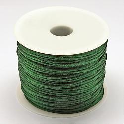 Nylon Thread, Rattail Satin Cord, Sea Green, 1.5mm, about 100yards/roll(300 feet/roll)(NWIR-R025-1.5mm-257)