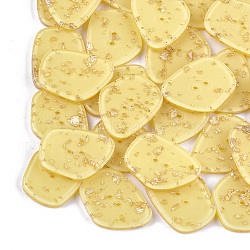 2-Hole Cellulose Acetate(Resin) Buttons, Polygon, Yellow, 24x18.5x3mm, Hole: 2mm(BUTT-S023-11A-02)