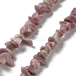 Natural Rhodonite Beads Strands, Chip, 1~8x5~17x5~8mm, Hole: 0.9~1mm, 30.31~31.50''(77~80cm)(G-M205-88)