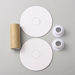 Paper Thread Winding Bobbins, with Plastic Finding, for Cross-Stitch Embroidery Sewing Tool, White, 60x80mm(DIY-WH0032-52E)