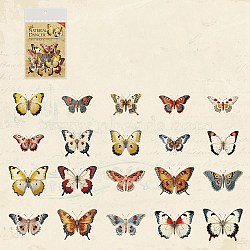 40Pcs 20 Styles Waterproof PET Stickers, Decorative Stickers, for Water Bottles,Cup, Computer, Mobile Phone, Skateboard, Guitar Stickers, Butterfly, 22~42x40~50x0.1mm, 2pcs/style(DIY-G121-02A)