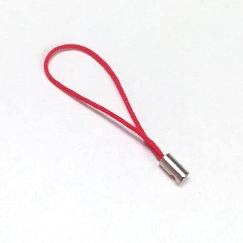 Mobile Phone Strap, Colorful DIY Cell Phone Straps, Nylon Cord Loop with Alloy Ends, Red, 50~60mm