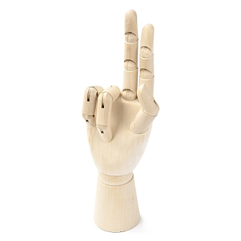 Wooden Artist Mannequin, with Flexible Fingers, Palm, BurlyWood, 254x100x52.5mm