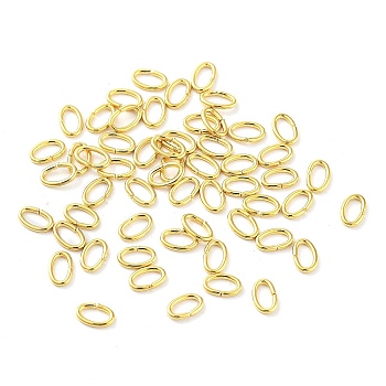 304 Stainless Steel Jump Rings, Closed Jump Rings, Oval, Real 18K Gold Plated, 3x5x0.6mm, Inner Diameter: 1.5x3.5mm