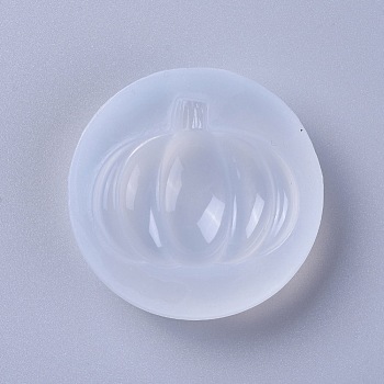 Food Grade Silicone Molds, Fondant Molds, For DIY Cake Decoration, Chocolate, Candy, UV Resin & Epoxy Resin Jewelry Making, Pumpkin, White, 55x15mm, Inner Diameter: 37x44mm