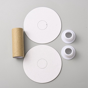 Paper Thread Winding Bobbins, with Plastic Finding, for Cross-Stitch Embroidery Sewing Tool, White, 60x80mm