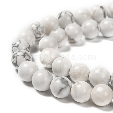 1 Strang weiße runde natürliche Howlith Perlen Stränge(X-TURQ-G091-8mm)-3