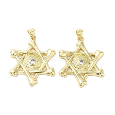 Real 18K Gold Plated Clear Star Brass+Cubic Zirconia Pendants