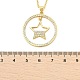 Brass Micro Pave Clear Cubic Zirconia Ring Pendant Necklaces(NJEW-P322-A01-G)-5