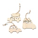 Christmas Themed Natural Wood Pendant Decorations(HJEW-P010-01)-2