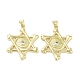 Rack Plating Star of David Brass Micro Pave Cubic Zirconia Pendants(KK-E102-07G)-1