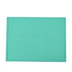 Silicone Hot Pads Heat Resistant, with Scale, for Hot Dishes Heat Insulation Pad Kitchen Tool, Rectangle, Turquoise, 40x30x0.3cm(DIY-L048-01B-02)