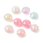 UV Plating Opaque Acrylic Beads, Rondelle, AB Color Plated, Faceted, Mixed Color, 8x6mm, Hole: 1.5mm, about 2870pcs/500g(OACR-G058-15B)