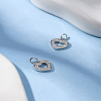 2Pcs Long-Lasting Plated Brass Micro Pave Cubic Zirconia Charms, Hollow Heart, with Jump Ring, Real Platinum Plated, 12.5x10.5x2mm, Hole: 3mm(ZIRC-LP0001-59P)