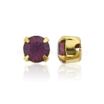 Preciosa&reg MAXIMA Crystal in Sew-On Cup, Czech Crystal, with Brass Prong Settings, 719 35 012 Chaton(Round), Golden, 21110 Amethyst Opal, SS12(3~3.2mm)(X-PRC-SS12-21110-G)