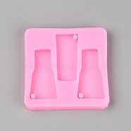 Food Grade Silicone Beer Opener Pendant Molds, Resin Casting Molds, UV Resin & Epoxy Resin Craft Making, Square, Hot Pink, 90x90x11mm, Hole: 4mm, Inner Diameter: 27x58mm(BG-TAC0001-06)