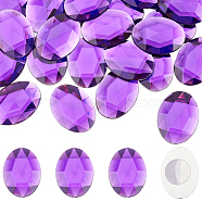 Self-Adhesive Acrylic Rhinestone Stickers, for DIY Decoration and Crafts, Faceted, Blue Violet, Oval, 40x30x5.5mm, 30pcs/box(SACR-FG0001-02A)