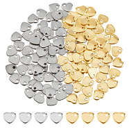 120Pcs 2 Colors 201 Stainless Steel Charms, Stamping Blank Tag, Heart, Mixed Color, 5x6x1mm, Hole: 1mm, 60pcs/color(STAS-DC0015-74)