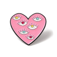 Halloween Themed Enamel Pins, Alloy Brooch for Backpack Clothes, Heart, 27.5x31x1.5mm(JEWB-P039-10EB-05)