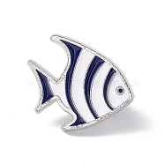 Nautical Theme Enamel Pin, Alloy Brooch for Backpack Clothes, Fish Pattern, 23x22x2mm(JEWB-E018-03P-01)