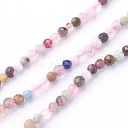 Natural Mixed Gemstone Beads Strands, Faceted, Round, 3~3.5mm, Hole: 0.5mm, about 115~130pcs/strand, 14.5~16.1 inch(37~41cm)(G-F619-21-3mm)