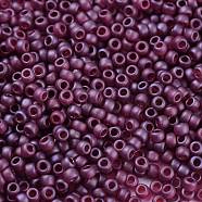 TOHO Round Seed Beads, Japanese Seed Beads, Matte, (332F) Cranberry Gold Luster, 11/0, 2.2mm, Hole: 0.8mm, about 1110pcs/10g(X-SEED-TR11-0332F)