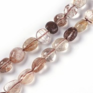 Natural Rutilated Quartz Beads Strands, Tumbled Stone, Nuggets, 5~12x5~8mm, Hole: 1mm, about 47pcs/strand, 15.7 inch(40cm)(G-L493-10)