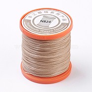 Waxed Polyester Cord, Micro Macrame Cord, DIY Leather Sewing Thread for Bracelets Making, Beading Crafting, Flat, Tan, 0.65mm, about 153.1~164.04 yards(140~150m)/roll(YC-I002-C-N824)