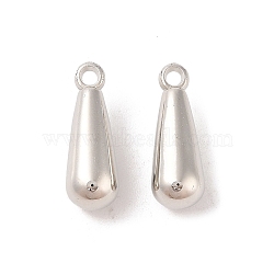 CCB Plastic Pendants, Teardrop, Platinum, 22x8x8mm, Hole: 2mm(CCB-N006-41P)