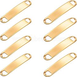 304 Stainless Steel Bar Links Connectors, Rectangle, Golden, 42~46x8~10x2mm, Hole: 5~6x4~5mm, 10pcs/box(STAS-UN0007-60G)