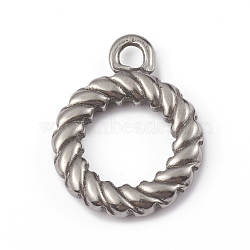 304 Stainless Steel Toggle Clasps Parts, Ring, Stainless Steel Color, 18.8x14.8x2.8mm, Hole: 2.2mm(STAS-D170-01P)