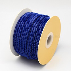 Nylon Threads, Milan Cords/Twisted Cords, Midnight Blue, 3mm, about 21.87 yards(20m)/roll(NWIR-N003-3mm-14O)
