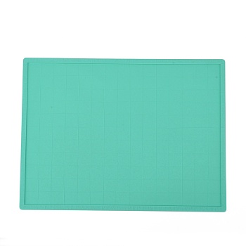 Silicone Hot Pads Heat Resistant, with Scale, for Hot Dishes Heat Insulation Pad Kitchen Tool, Rectangle, Turquoise, 40x30x0.3cm