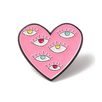 Halloween Themed Enamel Pins, Alloy Brooches for Backpack Clothes, Heart, 27.5x31x1.5mm