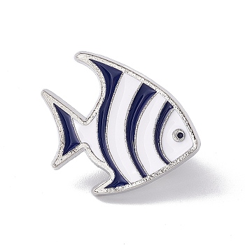 Nautical Theme Enamel Pin, Alloy Brooch for Backpack Clothes, Fish Pattern, 23x22x2mm