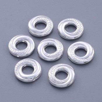 Tibetan Style Alloy Beads, Donut, Silver Color Plated, Lead Free & Cadmium Free, 15x4mm, Hole: 1mm