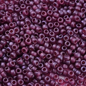 TOHO Round Seed Beads, Japanese Seed Beads, Matte, (332F) Cranberry Gold Luster, 11/0, 2.2mm, Hole: 0.8mm, about 1110pcs/10g