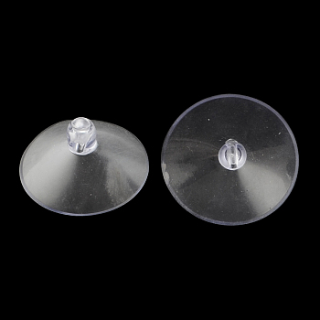 Transparent PVC Suckers, Clear, 50x19mm, Hole: 5mm