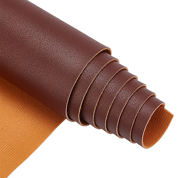 Imitation Leather Fabric, for Garment Accessories, Coconut Brown, 135x30x0.12cm