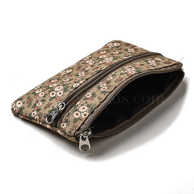 Flower Print Cotton Cloth Wallets with Alloy Zipper(AJEW-B024-01)-3