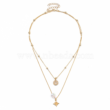 Brass Double Layer Necklaces(NJEW-JN02941-01)-2