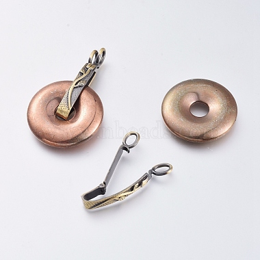 Brushed Antique Bronze Brass Donut Bails(KK-L102-39AB-NF)-4
