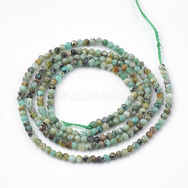 Brins de perles turquoises africaines naturelles (jaspe)(G-T064-18-3mm)-2
