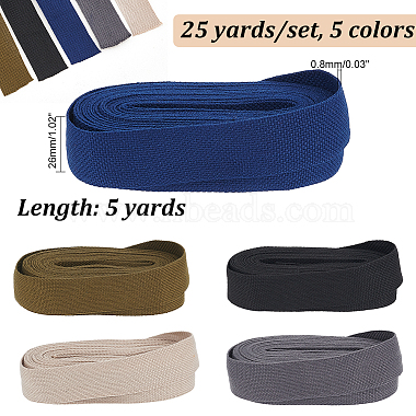 PandaHall Elite 25 Yard 5 Colors Flat Polyester Bands(OCOR-PH0002-40)-2