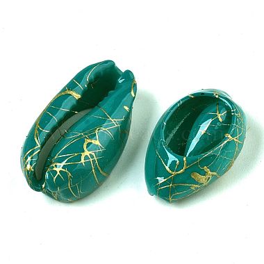 Perles de coquille de cauris naturelles peintes à la bombe(X-SSHEL-R047-03-A02)-3