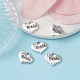 Wedding Theme Antique Silver Tone Tibetan Style Heart with Bride Rhinestone Charms(TIBEP-YW0001-37B)-2