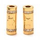 Brass Micro Pave Clear Cubic Zirconia Tube Beads(ZIRC-P086-05G)-2
