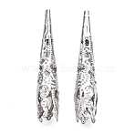 Bead Cones, Iron, Platinum, about 8mm in diameter, 42mm high, hole: 1mm(X-E049Y-1)